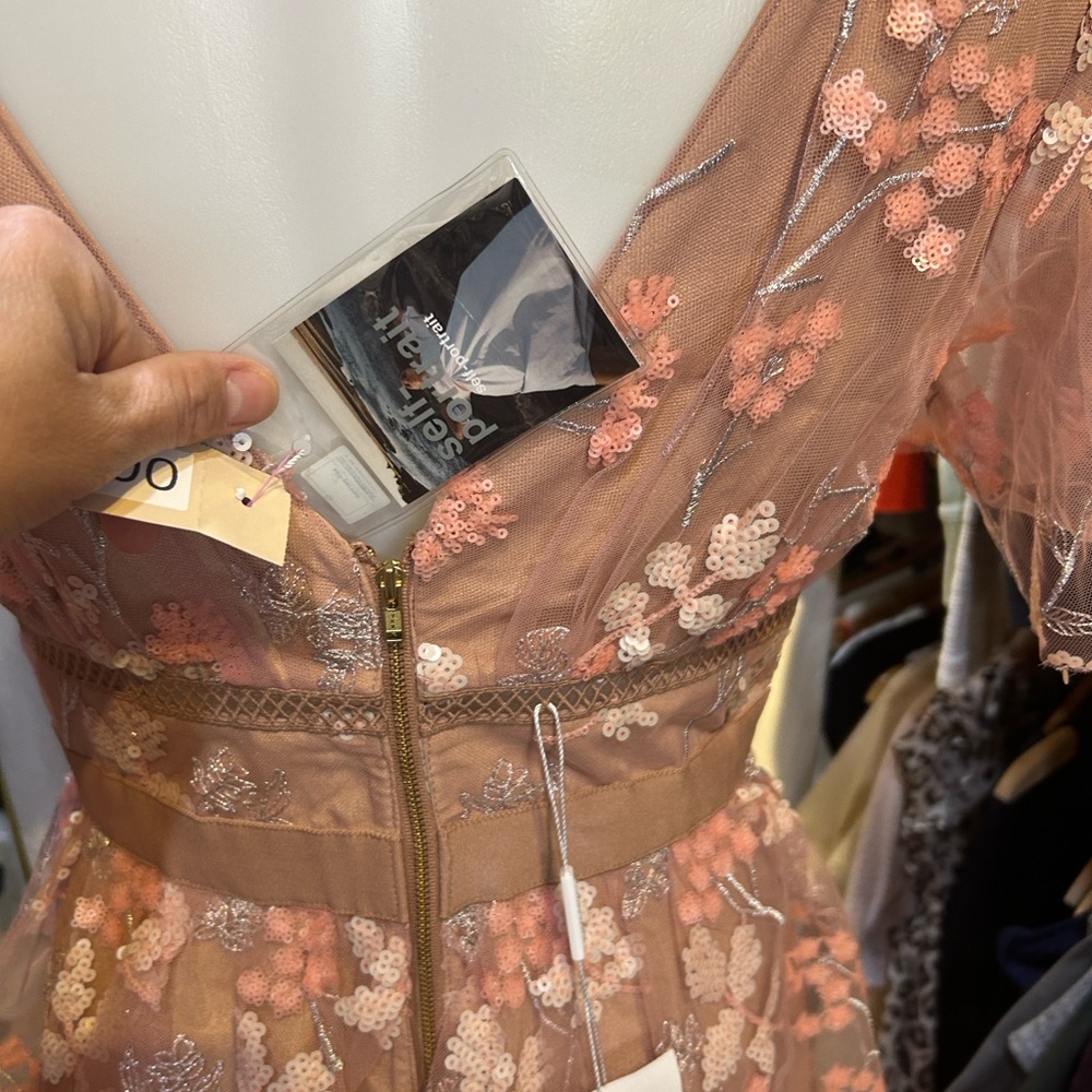 Self-Portrait Pink Floral Midi Dress - Picture 11 of 12